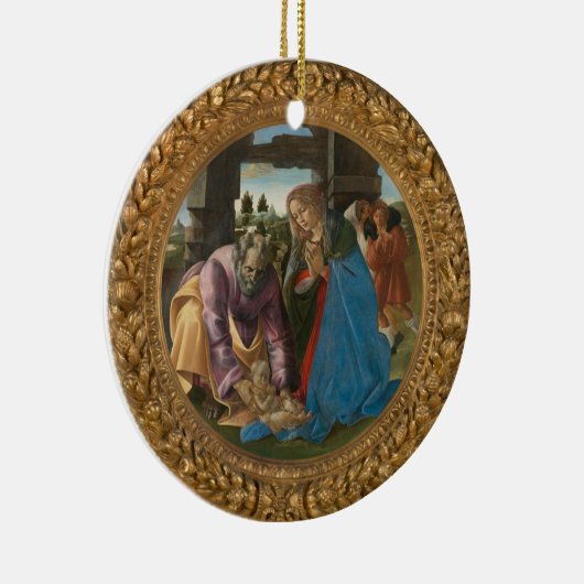Botticelli Geboorte Maagd Maria Kind Sint Jozef Keramisch Ornament (Rechts)
