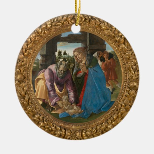 Botticelli Geboorte Maagd Maria Kind Sint Jozef Keramisch Ornament (Voorkant)