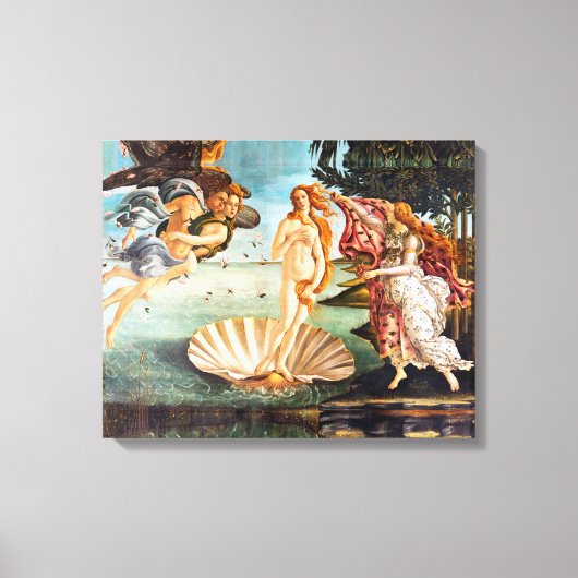 Botticelli Geboorte van Venus Hersteld Herkleurd Canvas Afdruk (Voorkant)