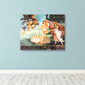 Botticelli Geboorte van Venus Hersteld Herkleurd Canvas Afdruk (Insitu (Houten vloer))
