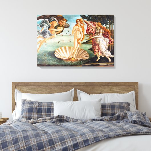 Botticelli Geboorte van Venus Hersteld Herkleurd Canvas Afdruk (Insitu (Slaapkamer))