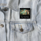 Botticelli - geboorte van Venus Vierkante Button 5,1 Cm (In situ)