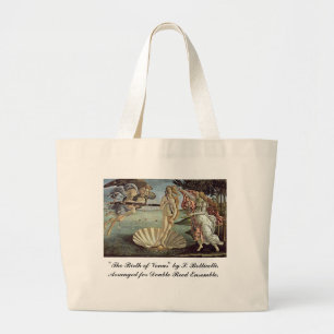 Botticelli, geboorte van Venus, voor dubbelharsen Grote Tote Bag