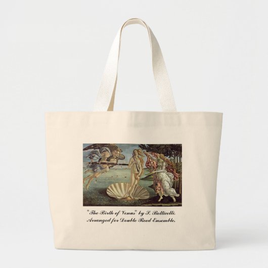 Botticelli, geboorte van Venus, voor dubbelharsen Grote Tote Bag (Voorkant)
