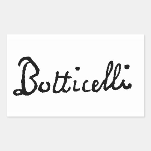 Botticelli handtekening rechthoekige sticker (Voorkant)