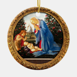 Botticelli Madonna aanbiddend Kind met Johannes de Keramisch Ornament