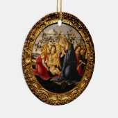 Botticelli Madonna die het kind met 5 Angels bewon Keramisch Ornament (Rechts)