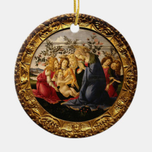 Botticelli Madonna die het kind met 5 Angels bewon Keramisch Ornament