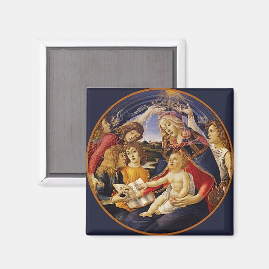 Botticelli Madonna en child Magnet (Voorkant / Achterkant)