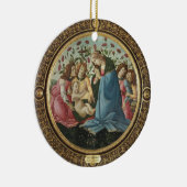 Botticelli Madonna en kind 4 engelen rode rozen Keramisch Ornament (Rechts)
