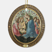 Botticelli Madonna en kind 4 engelen rode rozen Keramisch Ornament (Links)