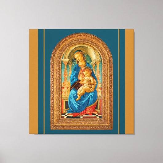 Botticelli Madonna en kind Canvas Afdruk (Voorkant)