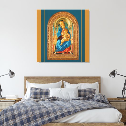 Botticelli Madonna en kind Canvas Afdruk (Insitu (Slaapkamer))