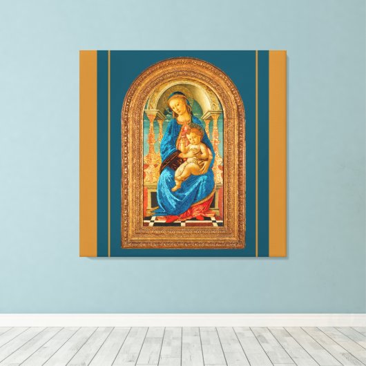 Botticelli Madonna en kind Canvas Afdruk (Insitu (Houten vloer))