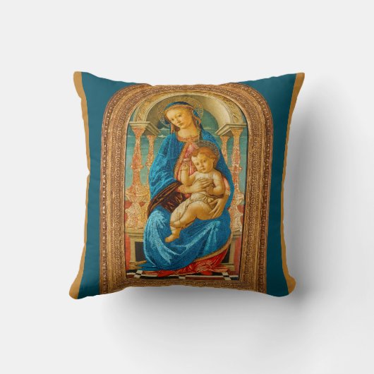 Botticelli Madonna en kind gooien kussen (Achterkant)