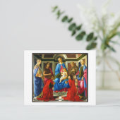 Botticelli Madonna en kind met 6 heiligen 1470 Feestdagenkaart (Staand voorkant)