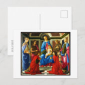 Botticelli Madonna en kind met 6 heiligen 1470 Feestdagenkaart (Voorkant / Achterkant)