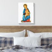 Botticelli Madonna en kind op de troon Canvas Afdruk (Insitu (Slaapkamer))