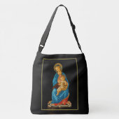 Botticelli Madonna en kind op de troon Crossbody Tas (Achterkant)