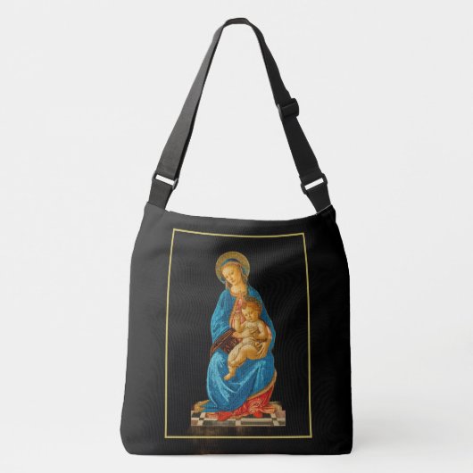 Botticelli Madonna en kind op de troon Crossbody Tas (Voorkant)