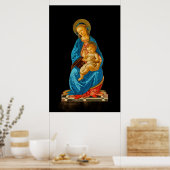 Botticelli Madonna en kind op de troon Poster (Keuken)