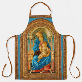 Botticelli Madonna en kind op de troon Schort