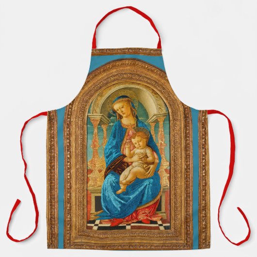 Botticelli Madonna en kind op de troon Schort (Voorkant)