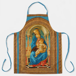 Botticelli Madonna en kind op de troon Schort