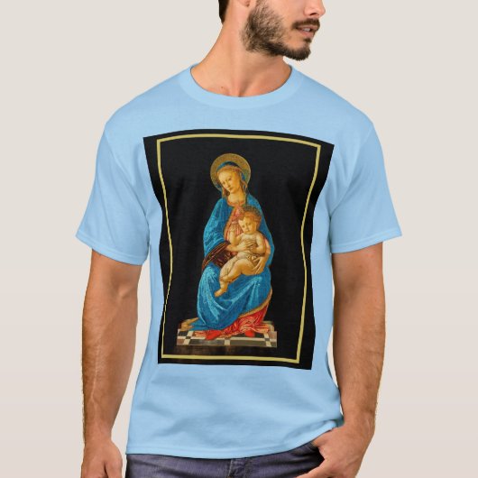 Botticelli Madonna en kind op de troon T-shirt (Voorkant)