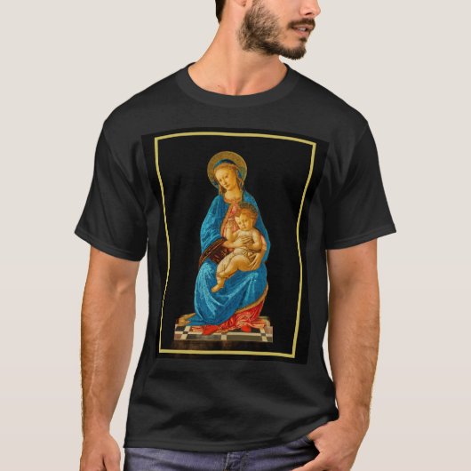 Botticelli Madonna en kind op de troon T-shirt (Voorkant)