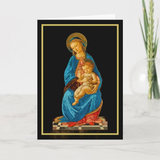 Botticelli Madonna en kind op troon Kaart (Voorkant)