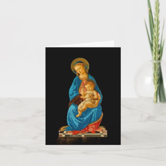 Botticelli Madonna en Kind op Troon Kaart (Voorkant)