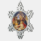 Botticelli Madonna en kind Tin Sneeuwvlok Ornament (Rechts)