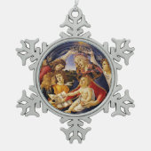 Botticelli Madonna en kind Tin Sneeuwvlok Ornament (Voorkant)