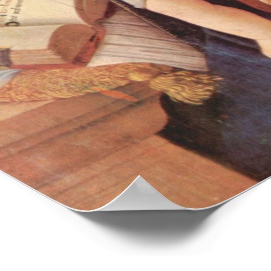 Botticelli-Madonna leert het kind Jezus Poster (Hoek)