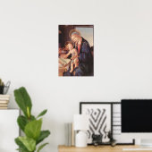 Botticelli-Madonna leert het kind Jezus Poster (Thuiskantoor)