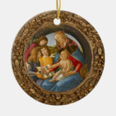 Botticelli Madonna Magnificat Kind 3 Engelen Boek Keramisch Ornament (Voorkant)