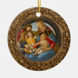 Botticelli Madonna Magnificat Kind 3 Engelen Boek Keramisch Ornament