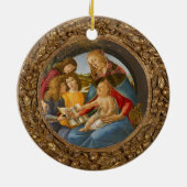 Botticelli Madonna Magnificat Kind 3 Engelen Boek Keramisch Ornament (Achterkant)