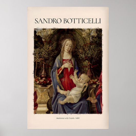 Botticelli Madonna met heiligen Bardi-altaarstuk Poster (Voorkant)