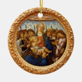 Botticelli Madonna met Kind 8 engelen en lelies Keramisch Ornament