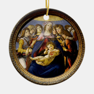 Botticelli Madonna van de Granaatappel Kind Engele Keramisch Ornament