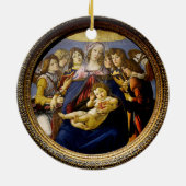 Botticelli Madonna van de Granaatappel Kind Engele Keramisch Ornament (Achterkant)