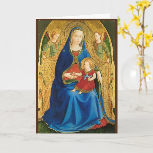 Botticelli Madonna van de Pomegranate Nativity Kaart (Gele Bloem)