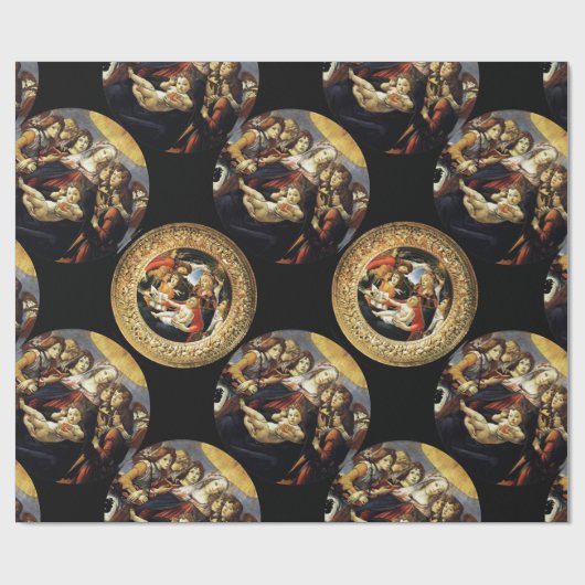BOTTICELLI MADONNA VAN GRANAATAPPEL EN MAGNIFICAT CADEAUPAPIER (Vlak)