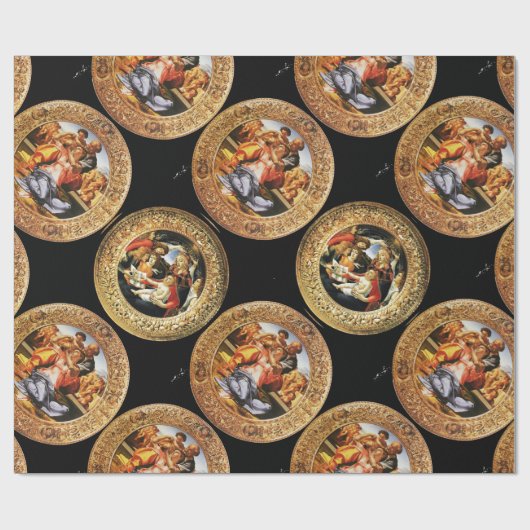 BOTTICELLI MADONNA VAN GRANAATAPPEL EN MAGNIFICAT CADEAUPAPIER (Vlak)
