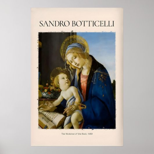 Botticelli Madonna van het Boek Kunstprint Maagd Poster (Voorkant)