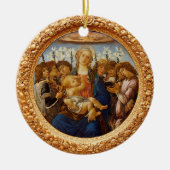 Botticelli Madonna with Child 8 Angels and Lilies Keramisch Ornament (Voorkant)