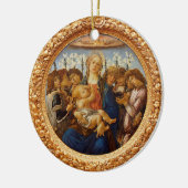 Botticelli Madonna with Child 8 Angels and Lilies Keramisch Ornament (Links)