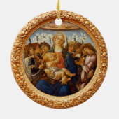 Botticelli Madonna with Child 8 Angels and Lilies Keramisch Ornament (Achterkant)